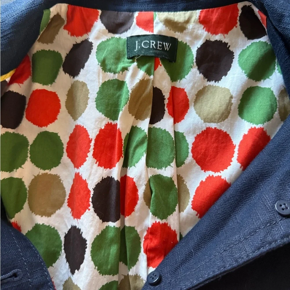 J. Crew Dark Blue Pea preppy office Coat - Picture 3 of 4